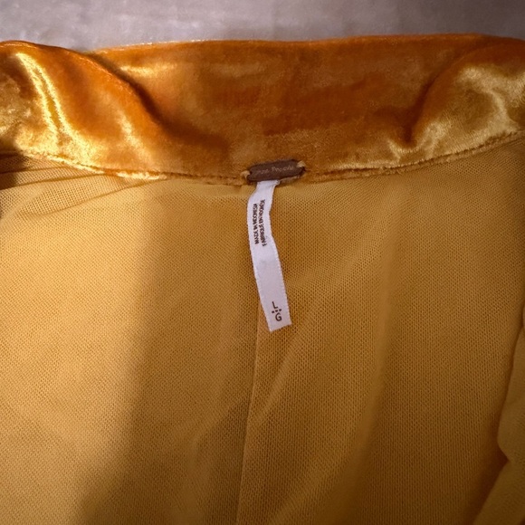Free people gold velvet Shayla dress. Size L. Euc. HOLIDAY NYE - Picture 5 of 7